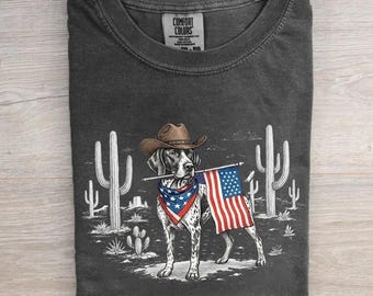 German 4th Of July Shirt Comfort Colors T-shirt, Stylish Western Cowboy Dog Shirts, Pawtriotic Dog Lover Tee Gifts