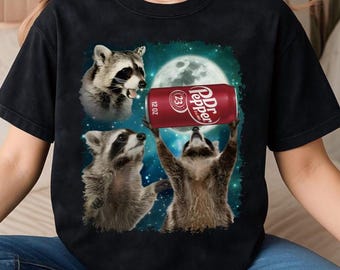 Three Raccoons Dr Pepper Vintage Unisex T-shirt, Funny Meme Dank Raccoons Shirt, Gifts For Him Her