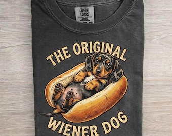 Comfort Colors Dachshund Wiener Dog Shirt, Funny Hot Dog Tee, Funny Sausage Dog Graphic T-shirt, Dog Lover Gift