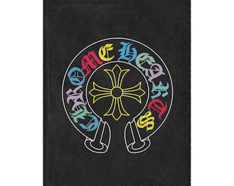 Manta decorativa con forma de corazón cromado arcoíris