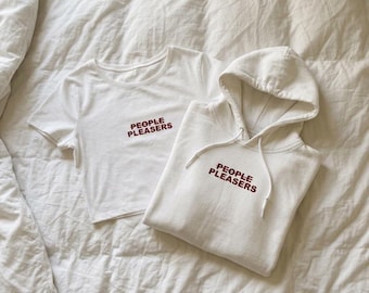 People Pleasers Pole Dance Crop Top Hoodie Funny Pole Shirt Gift For Pole Dancer Pole Dancing Apparel Pole Fitness Wear