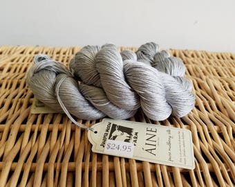 Laceweight Silk Yarn, Aine by Juniper Moon Farm, Fine Silk Yarn, Sea Stone 03