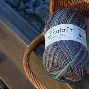 Brown Sheep Lanaloft Worsted Handpaint Wool Yarn, Purple Iris 111
