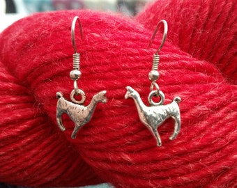Boucles d’oreilles, boucles d’oreilles d’alpaga, Lama breloques, boucles d’oreilles à tricoter
