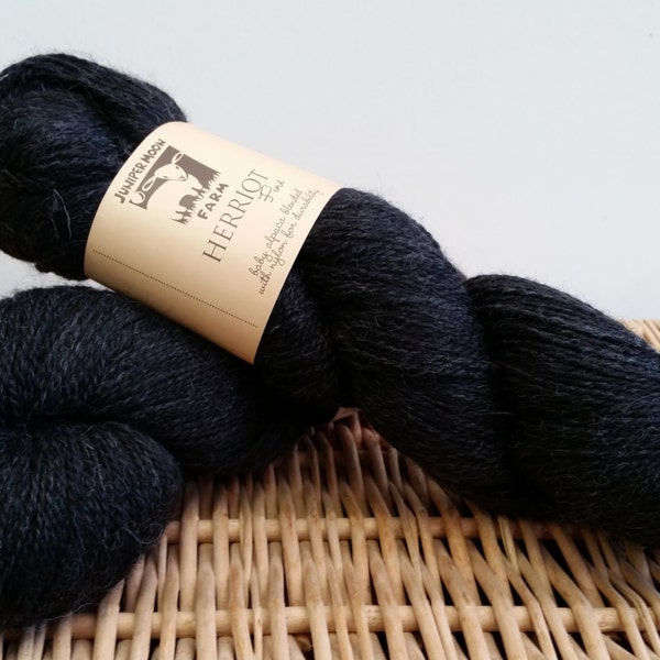 Alpaca Laceweight Yarn, Herriot Fine, Juniper Moon, Black River Stone 06, Alpaca Fingering