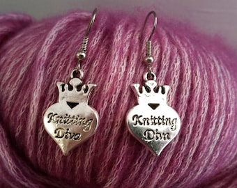Boucles d’oreilles, tricot Diva breloques à tricoter