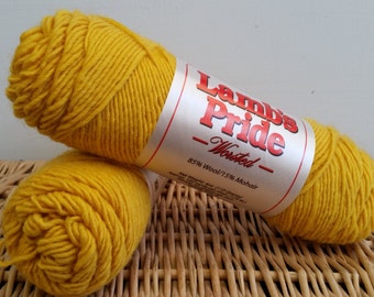 Wool Mohair Worsted Yarn, Worsted Wool Yarn, Wool Blend Yarn, Brown Sheep, Lamb's Pride, Lemon Drop 155