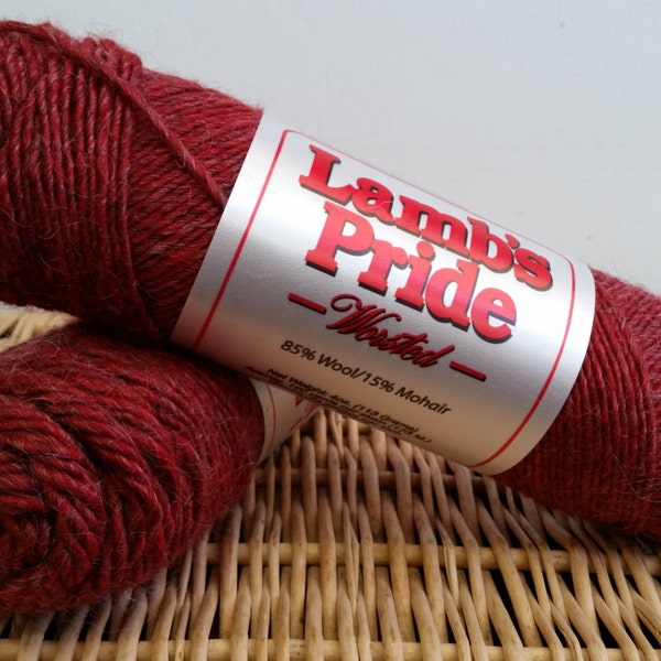 Wool Mohair Worsted Yarn, Worsted Wool Yarn, Wool Blend Yarn, Brown Sheep, Lamb's Pride, Prairie Fire 181