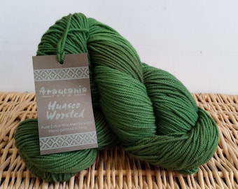 Worsted Merino Yarn, Merino Wool Yarn, Araucania Huasco Worsted 305 Green