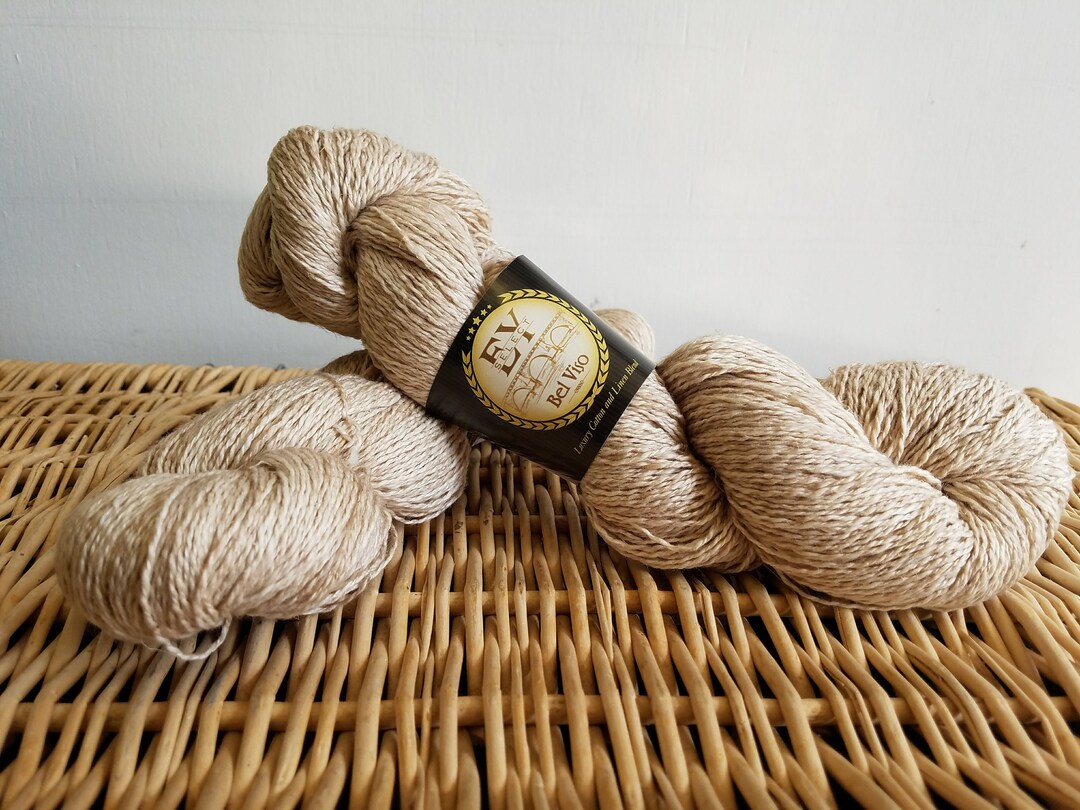 Cotton Yarn, Linen Yarn, Nettle Yarn, Bel Viso by Euro Yarns Select, Natural Fingering Yarn