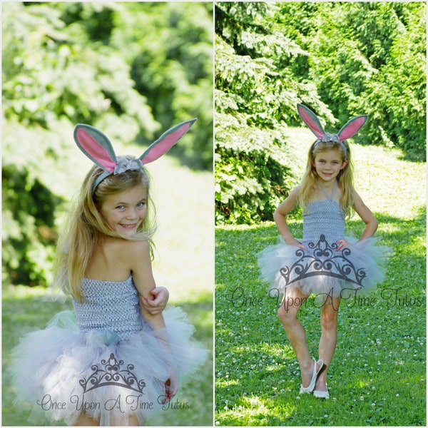 Bunny Costume, Gray Bunny Rabbit Tutu Dress, Kids Animal Costume, Baby Girl Tutu Dress, Halloween Costume, Toddler Costume, Infant Girls