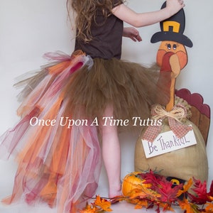 Turkey Bustle Tutu, Halloween Costume, Autumn Tutu, Little Girls Tutu, Girls Tutu, Halloween Costume, High Low Tutu Skirt, Fall Tutu, Tutu
