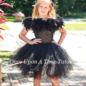 Fantasia de cisne negro, fantasia de coruja negra, vestido de cisne para meninas, fantasia de pássaro para crianças, vestido de tutu de penas pretas, vestido de tutu para bebês meninas, fantasia para crianças pequenas