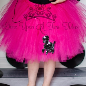 50&#39;s Poodle Skirt Tutu, Sock Hop Skirt, Halloween Costume, Little Girls Poodle Skirt, Kids Poodle Skirt, Adult Poodle Skirt, Hot Pink Black