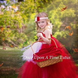 Red Riding Hood Costume, Kids Halloween Costume, Little Girls Costume, Child Tutu Dress, Red White Tulle Dress, Toddler Costume, Tutu Dress
