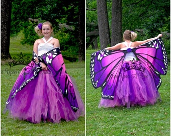 Butterfly Costume, Girls Butterfly Dress, Toddler Butterfly Costume, Adult Tutu Skirt, Kids Monarch Butterfly, Pink Purple Tutu Dress, Bug