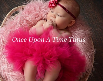 Fuchsia Pink Tutu, Newborn Tutu, Baby Tutu, 1st Birthday Tutu, Pink Newborn Tutu Set, Newborn Photography Prop, First Birthday Tutu, Tutu