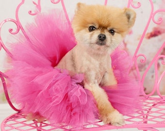 Hot Pink Dog Tutu, Puppy Tutu Skirt, Dog Halloween Costume, Fur Baby, Pet Birthday, Xxs XS Small Medium Large Extra Large Xxl Xxxl, Dog Tutu