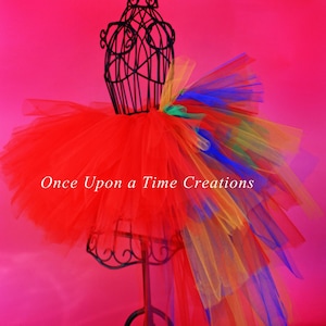 Parrot Tutu, Parrot Costume, Halloween Costume, Adult Parrot Costume, Red Scarlet Macaw Bustle Skirt, Kids Macaw Costume, Womens Tutu, Baby