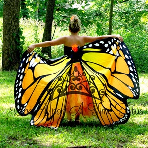 Butterfly Costume, Girls Butterfly Dress, Toddler Butterfly Costume, Adult Tutu Skirt, Kids Monarch Butterfly, Orange Black Tutu Dress, Bug