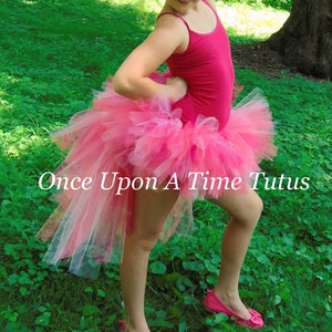 Pink Feather Bustle Tutu, Halloween Costume, Adult Flamingo Tutu, Baby Flamingo Skirt, Kid Flamingo Costume, High Low Skirt, Exotic Bird