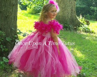 Flamingo Costume, Pink Tutu Dress, Halloween Costume, Kids, Toddler, Girls Flamingo Costume, Child Costumes, Long Bird Boa Feather Dress