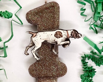 Dog Birthday Candle, Sparkly Number, Animal Party Decor, Pet Theme, Glitter Birthday Candle, Sparkly Cake Topper, Keepsake Party Supplies