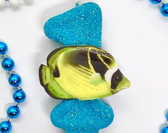 Bougie d'anniversaire poisson d'eau salée, décoration de fête récif, décoration de gâteau avec un numéro scintillant, bougie souvenir fille ou garçon, articles de fête pour enfants
