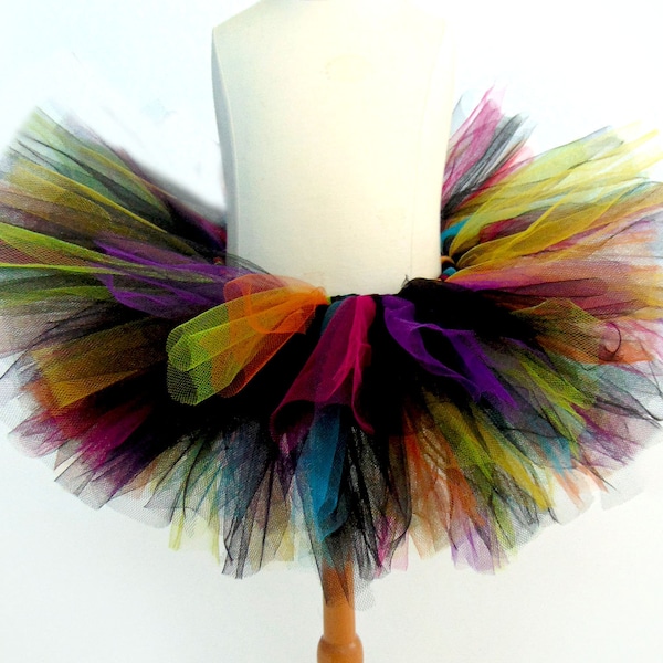 Black Rainbow Tutu, Bright Rainbow Tutu, Baby Girls Tutu, Kids Tutu, Toddler Tutu, 1st Birthday Skirt, Birthday Tutu, Dark Unicorn, Witch