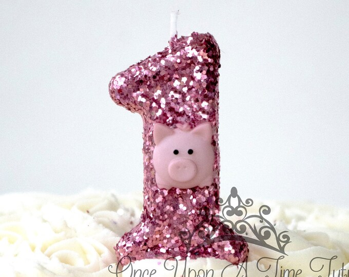 Pig Birthday Candle Piggy Party Decorations One Farm Theme Etsy