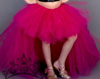 Fuchsia Pink Tutu Skirt, High Low Tulle Skirt, High Low Tutu, High Low Skirt, Hi Lo Tulle Skirt, Girls Hi Lo Tutu, Kids Tutu, Adult Tutu