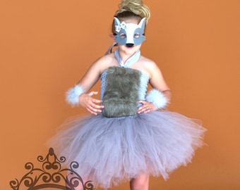 Gray Wolf Costume, Halloween Costume, Kids Animal Costume, Baby Girl Tutu Dress, Toddler Costume, Costumes For Infant Girls, Big Bad Wolf