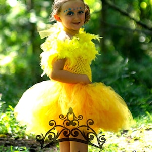 Gelber Vogel Kostüm, Huhn Kostüm, gelbe Feder Kleid, Halloween-Kostüm, Kinder Papagei Kostüm, Baby-Mädchen Tutu Kleid, Kleinkindkostüm