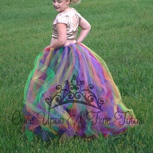 Rainbow Open Front Tutu, Half Tutu Jupe, Waist Cape Tutu, Overskirt, Costume d'Halloween, Kids Tutu, Adult Tutu, Ladies Tutu, Teen Tutu image 2