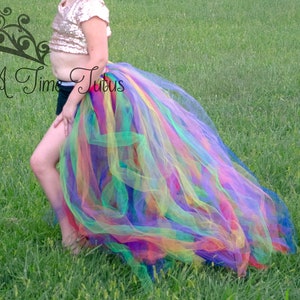 Rainbow Open Front Tutu, Half Tutu Jupe, Waist Cape Tutu, Overskirt, Costume d'Halloween, Kids Tutu, Adult Tutu, Ladies Tutu, Teen Tutu image 1