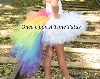 Rainbow Cloud Tutu, Unicorn Costume, Halloween Costume, Adult Unicorn Tutu, Kids Tutu, High Low Tutu Skirt, Rainbow Birthday Party Skirt