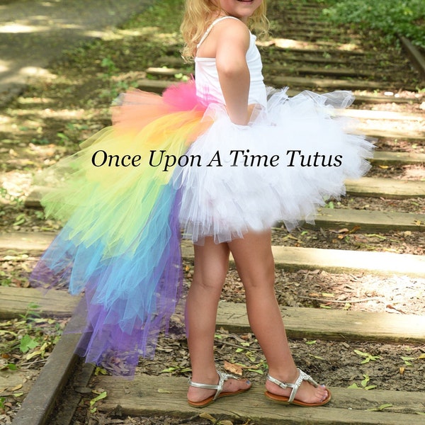 Rainbow Cloud Tutu, Unicorn Costume, Halloween Costume, Adult Unicorn Tutu, Kids Tutu, High Low Tutu Skirt, Rainbow Birthday Party Skirt