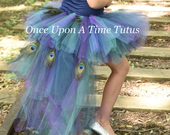 Peacock Tutu Skirt, Halloween Costume, Kids Peacock Costume, Exotic Bird Bustle Tutu, Toddler Baby Tutu, Girls Tutu Costume, Adult Skirt