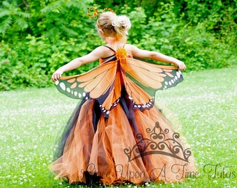 Orange Butterfly Costume, Girls Butterfly Dress, Toddler Butterfly Costume, Adult Tutu Skirt, Kids Monarch Butterfly, Orange Black Dress