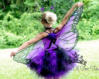 Purple Butterfly Halloween Costume, Girls Butterfly Dress, Toddler Butterfly Costume, Adult Tutu Skirt, Kids Monarch Butterfly, Purple Bug