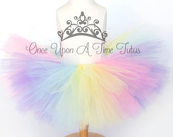 Tutu arc-en-ciel pastel, Tutu pour enfants, Tutu du 1er anniversaire, Tutu du premier anniversaire, Tutu de Pâques, Tutu multicolore, Tutu pour bébé, Tutu pour tout-petits, Tutu adulte