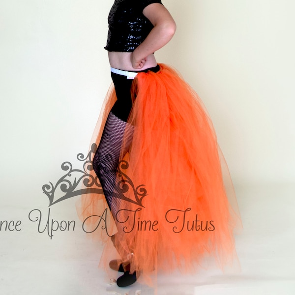 Orange Open Front Tutu, Half Tutu Jupe, Waist Cape Tutu, Overskirt, Costume d'Halloween, Petites Filles Tutu, Tutu Adulte, Kids Tutu, Teen Tutu