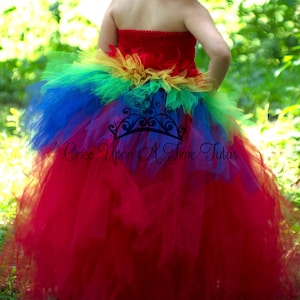 Papagei Kostüm Rock, Papagei Tutu, hellroter Ara Tutu, Kinder Papagei Tutu, kleine Mädchen Tüllrock, Kinder Tutu Rock, langer Tüllrock, Kind