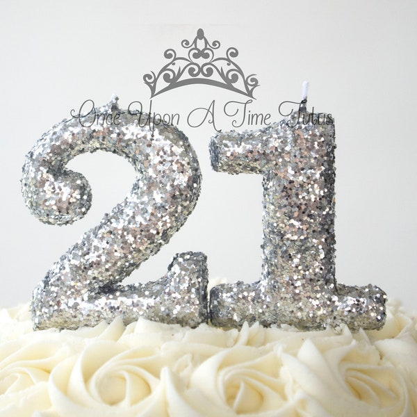 Choose Any Two Numbers, Silver Glitter Birthday Candles, Double Digit, Adult, Sparkly Number Cake Topper, Keepsake Candle, Party Supplies