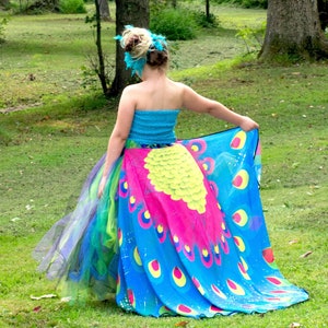 Peacock Costume, Kids Halloween Costume, Blue Bird Tutu Dress, Adult Peacock Costume, Kids Peacock Costume, Girls Peacock Tutu Dress, Cape