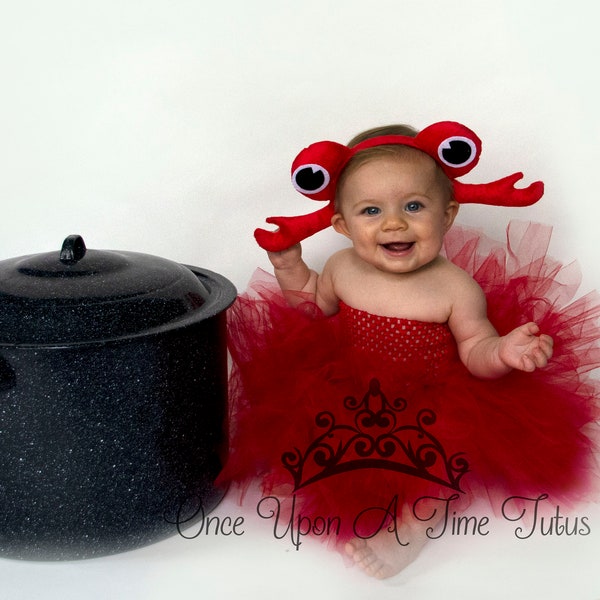 Crab Tutu Dress, Crab Halloween Costume, Kids Crab Costume, Kids Tutu Dress, Little Girl Birthday Dress, Toddler Fish Theme Birthday Party