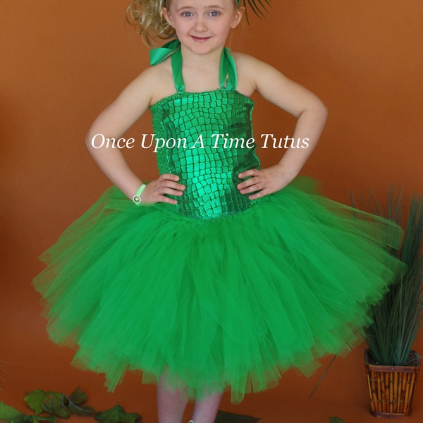 Green Dinosaur Tutu Dress, Girls Dinosaur Costume, Halloween Costume, Birthday Outfit, Kids Dragon Costume, Toddler Girls Lizard Costume