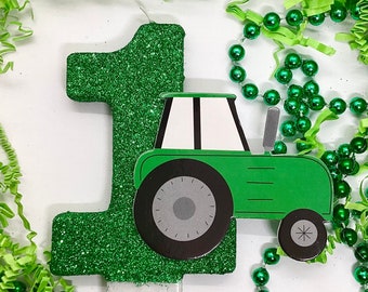 Vela de cumpleaños del tractor, decoración de la fiesta de la granja, vela de cumpleaños grande para niños, topper de pastel de número de gran tamaño, una vela de recuerdo, suministro de fiesta para niños