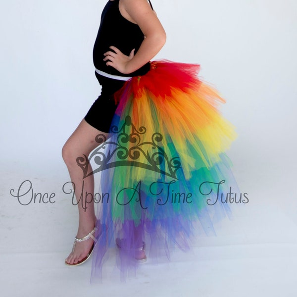 Rainbow Bustle Tutu, Rainbow Tutu, Little Girls Tutu, Kids Tutu, Adult Tutu, Baby Girls Tutu, Girls Unicorn Tutu, Macaw Open Front Tutu