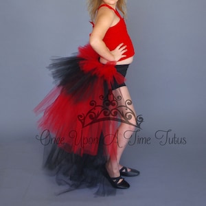 Red Black Devil Bustle Tutu, Halloween Costume, Adult Devil Tutu, Little Girls Tutu, Kids Devil Tutu, Girls Tutu, Open Front Tutu Skirt